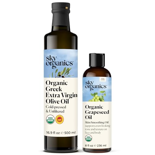 Sky Organics Aceite de Oliva Extra Virgen y Aceite de Semilla de Uva