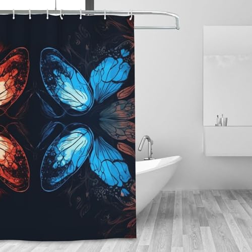 Rideau de douche imperméable de qualité supérieure avec imprimé papillons 183 cm