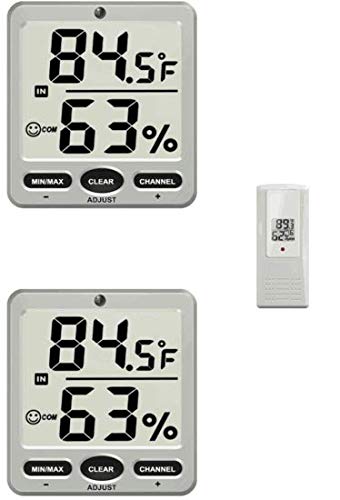 Ambient Weather WS-07-2 Dual Zone Big Digit 8-Channel Wireless Thermo-Hygrometer