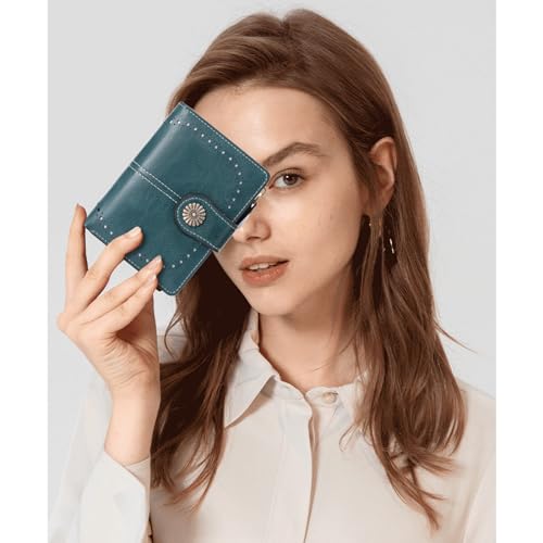 Image of Small Wallet for Women Bifold Credit Card Holder RFID Blocking with Zipper Pocket