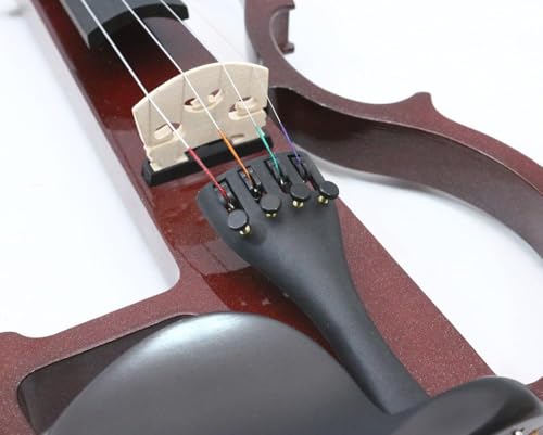 image for Vetimobato Electric Violin 4/4 Full Size Solid Wood Silent Violin Set 