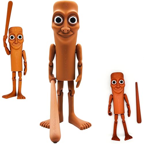 Figura Articulável Tung Tung Tung Sahur 19 cm. Brainrot Meme Italiano Viral. Brinquedo Colecionável de Memes. Presente Original Tung Tung Tung Saur Brain Rot Memes Italianos. Tralalero Tralala Sajur