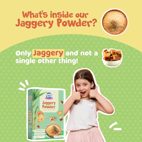 Image of Bebe Burp Jaggery Powder | Natural & Healthy Sugar Substitute | Rich in Iron & Calcium | Boosts Immunity & Digestion | No Refined Sugar | Pack of 2, (200g each)