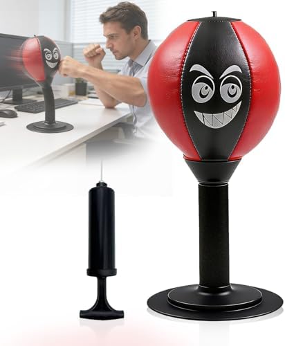 Desktop Punching Bag with Suction Cup Base, Steel Spring Boxing B...
