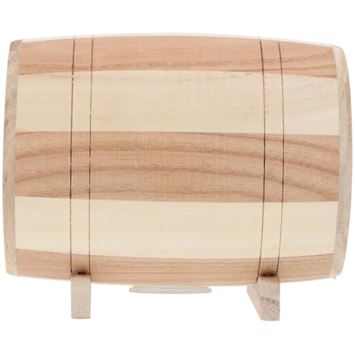 Beavorty Contenedor de Monedas de Madera Maciza en Forma de Barril Pequeño para Función Decorativa y Almacenamiento Práctico Hogar
