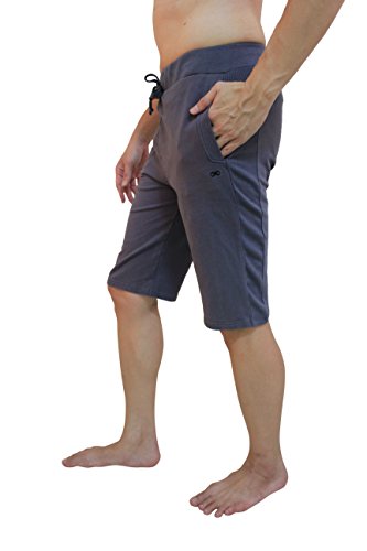 YogaAddict Men Yoga Short Pant, Ideal for Any Yoga Style and Pilates, Premium Quality, Graphite - Size M