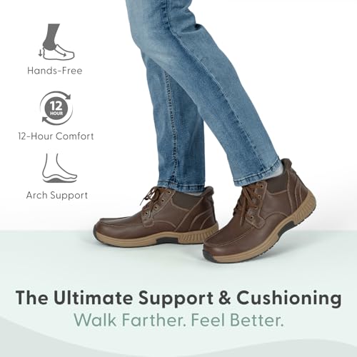 Orthofeet Men's Orthopedic Leather Verno Hands-Free Boot2