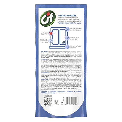 Cif Limpador Limpa Vidros 450Ml Refil Econômico