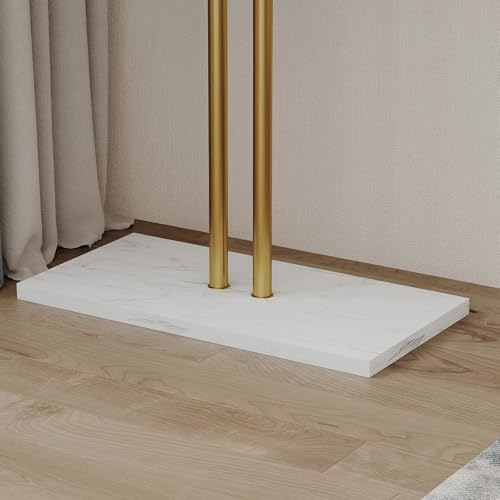 Modern Metal Coat Rack Freestanding with Natural Marble Base, 67”/170cm Entryway Hall Tree, Sturdy 5-Hook Design for Coats, Hats, Scarves, Handbags, Perfect for Home, Bedroom, Hotel & Office