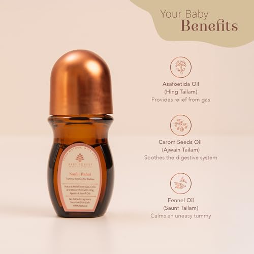 Image of Baby Forest Nanhi Rahat Tummy Roll-On for Babies 20ml | Ayurvedic Roll-On for Gas, Colic & Bloating Relief | Hing, Ajwain, Fennel & Ginger Oils | Newborn Safe (0+)