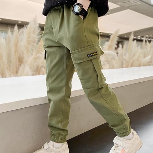 Boy's Casual Tapered Joggers Slim Fit Elastic Waist Casual Cargo Pants with Pockets Lightweight Sweatpants for Hiking2