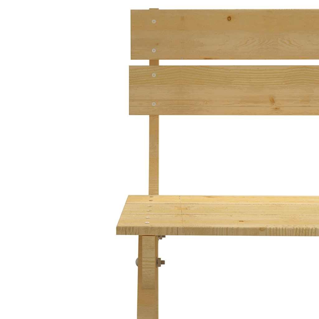 Silla de jardín robusta de madera de pino impregnada con respaldo para exteriores, silla de jardín estable para terraza y jardín, fácil de montar