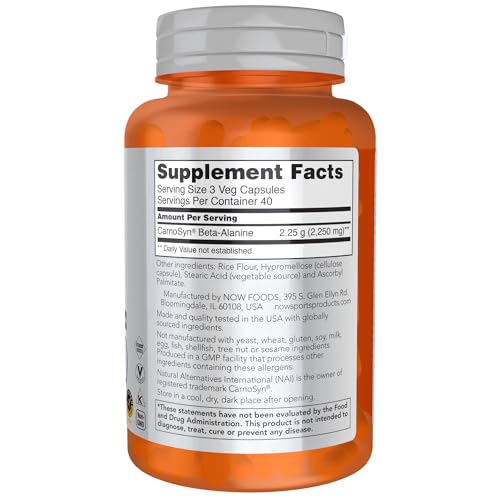 Beta Alanina 750mg 120 Capsulas - Now Foods