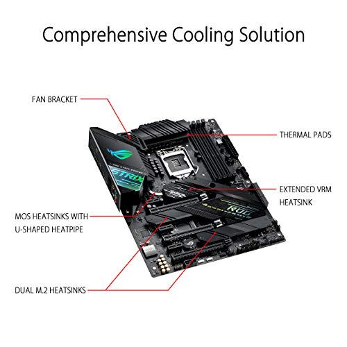 ASUS ROG STRIX Z490-F Gaming, Intel Z490 LGA 1200 ATX Gaming con 16 Fasi di Potenza, tecnologie AI, Intel 2.5 Gb Lan dual M.2 con dissipatori, USB 3.2 Gen 2, SATA e AURA Sync RGB