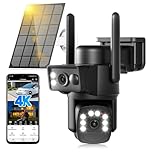 Abiso 4K Solar Security Camera Outdoor Wireless, 5GHz/2.4GHz WiFi 360° PTZ Security Camera for Home with Human Auto Tracking, Siren, 5X Zoom, Color Night Vision, Two-Way Audio, IP66