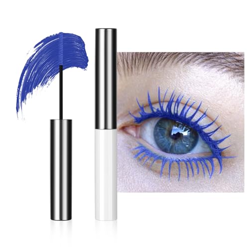 Rímel de Colores, 5ml Máscara de Pestaña Volumen y Longitud, Máscara de Pestañas de Colores Resistente al Agua y al Sudor, de Larga Duración y no se Desvanece (Azul Zafiro)
