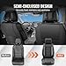 VEVOR Seat Covers, Universal Car Seat Covers Front Seats, 2pcs Faux Leather Seat Cover, Semi-Enclosed Design, Detachable Headrest and Airbag Compatible, for Most Cars SUVs and Trucks Black