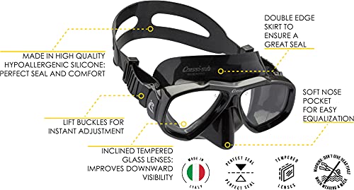 Gafas de buceo Cressi Focus de doble cristal templado compatible con lentes graduadas 3