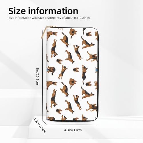 Travel Wallet Womens - German Shepherd Dog Cheerful Zipper Wallets for Women, Cute Wallets for Women2