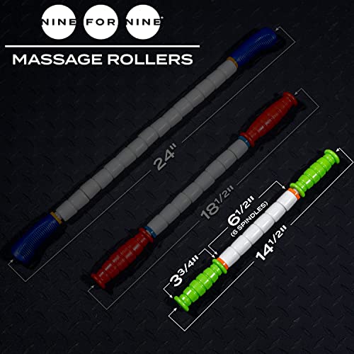 Nine 4 Nine Massage Stick 24" Flexible Handheld Spindle Massage Roller (Will Contour To Any Muscle) - Full Body Muscle Recovery & Myofascial Release (Small - 14" Massage Stick) #TOP1