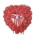 Románticas rosas de cinta en forma de corazón, cojín para anillos de boda, elegante diseño de Mr & Mrs