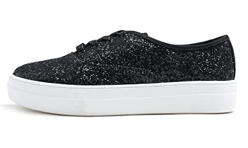 Image of FEVERSOLE Women's Fashion Dress Sneakers Party Bling Casual Flats Embellished Shoes