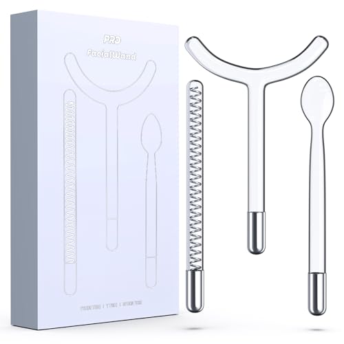 Glass Tube Accessories for High-Frequency Facial Wands, Applies to All Brands (3 in 1)