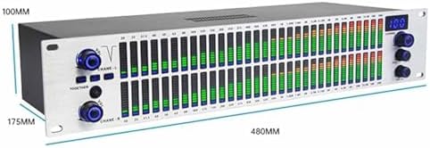 31-band graphic equalizer with digital audio processing, LED spectrum display, 10 preset effects, automatic noise reduction for professional studio use