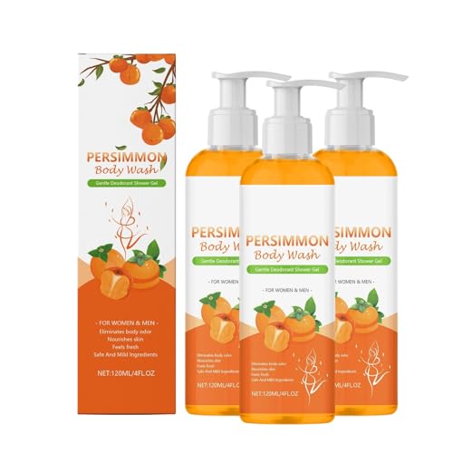 Gel de ducha Persimmon 120ml – Desodorización altamente efectiva, hidratante, limpieza suave – Para ducha y baño, cuidado corporal para hombres y mujeres, ideal para sudor y vida diaria (3)