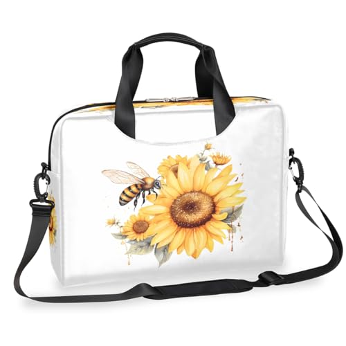 Bolso para portátil Watercolor Bee Sunflower 16 pulg miniatura 1
