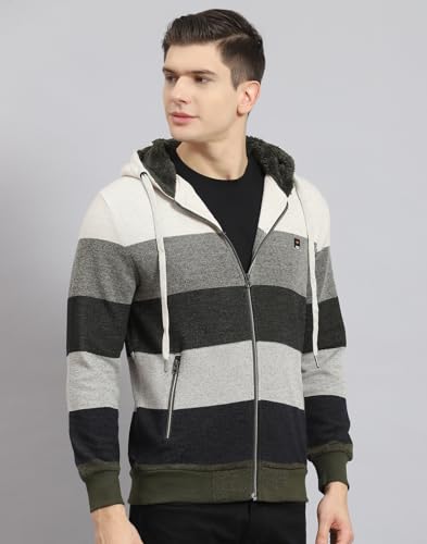 Image of Monte Carlo Beige Stripes Sweatshirt | Stylish Sweatshirt for Men | Soft Comfortable Casual Winter Wear for Men's