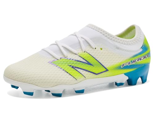 New Balance Kid's Furon Team Jnr FG V9 Soccer Shoe, Nb 103 White/Alkaline Green, 11.5 W Little Kid