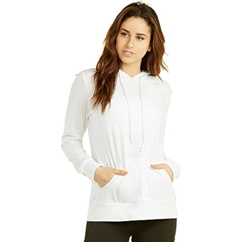 Sudadera con capucha Sofra Teejoy de algodón blanco para mujer Cover