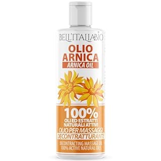Olio Massaggio Professionale con Arnica, Artiglio del Diavolo e Olio di Canapa, 250 ml, Effetto Riscaldante e Rilassante, Assorbimento Rapido, per Massaggi Muscolari e Articolari - Bell'Italia Bio