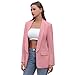 Womens Casual Blazers Open Front Long Sleeve Fashion Suit Jacket Work Office Suit 2025 Spring Fall Trendy Pink L
