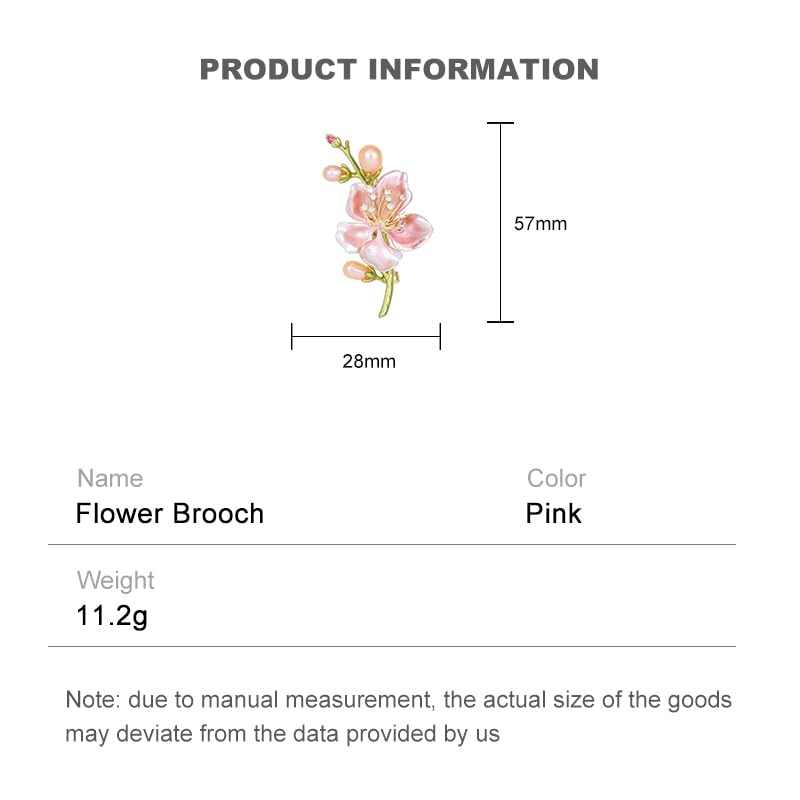 Image of 14K Gold Graceful Vintage Chinese Style Brooch Pin for Women, Freshwater Pearl Magnolia Flower Pink /White Pin, Ideal for Traditional Events, Women's Brooches & Pins