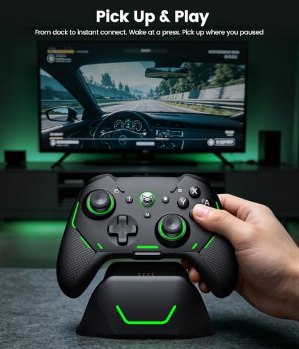 Image of Svetaecho Switch 2 Controller with Charging Dock, Hall Effect Joystick & Trigger, Wireless Pro Controller for Nintendo Switch /Switch 2 /OLED /Lite, 7 Color RGB, Programmable Macros & Turbo-NC800