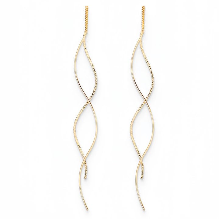 Pendientes Colgantes Largos De Cristal Para Mujer, Pendientes De Anzuelo De dorado, Cinta En Espiral Lágrima Múltiple Pendientes Aros Colgantes De Gota De Cristal Brillante Joyas Regalos