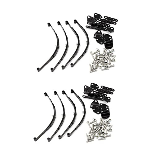 Qupdjxukis 8Pcs 1/10 Leaf Springs Set HighLift Chassis for 1/10 D90 RC Crawler Car Parts Black