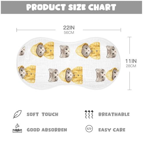 vvfelixl Muslin Burp Cloths Kitten Wear Cute Raincoat Baby Washcloths for Baby Girl Boys 2 Pack2