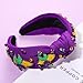 JERTOCLE Mardi Gras Headband for Women Mask Knotted Headband Purple Green Gold Crystal Rhinestone Jeweled Top Knot Head Band Carnival Hair Accessories Fat Tuesday Party Favors (Fleur De Lis3)
