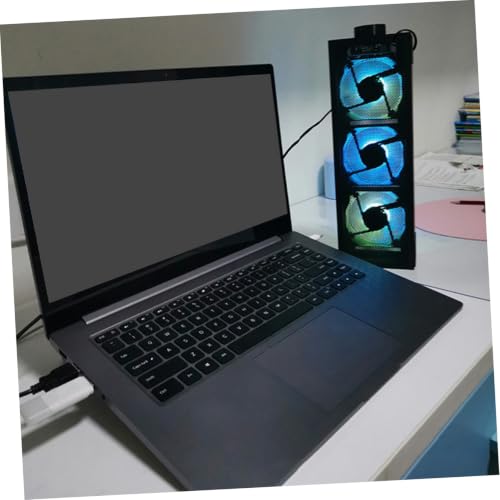 Base refrigerante portátil RGB para laptop con ventilador miniatura 4