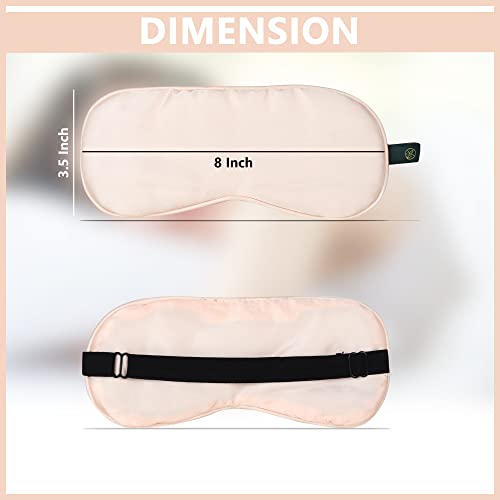 Image of Natural Mulberry Silk Eye Mask, Ultra Smooth Adjustable Sleep Mask and Blind Fold | For Sleeping, Travelling, Relaxation, Blind Fold & Meditation | Eye-cover Light blocker (Rose Gold)