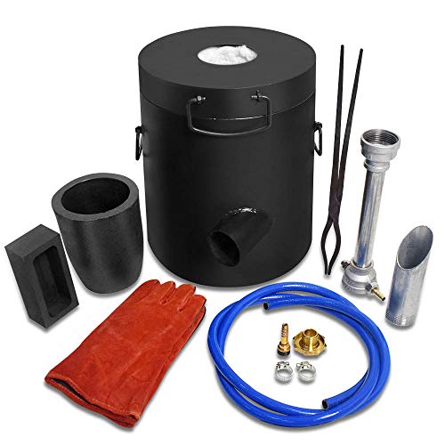 TOAUTO 6 Kg Propane Melting Furnace Kit w Clay Graphite Foundry Crucible 2700F 1500C Kiln Smelting Jewelry Precious Metal Gold Melting Casting Refining Forge Set Metal Recycle
