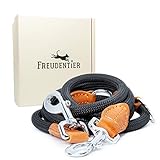 ❤️ SUPER KOMFORTABEL ZU TRAGEN - Die Leine ist 215cm lang und bietet durch 3 Ringe eine Vielzahl von Einstellungsmöglichkeiten.