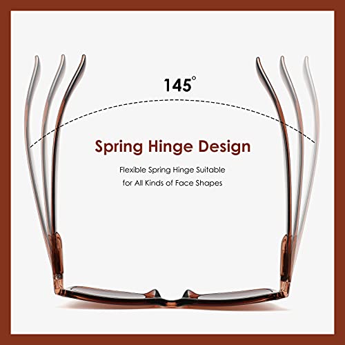 2 Pack Reader Sunglasses For Men Women Classic Rectangle Reading Glasses Outdoor Full Lenses Magnifying Eyewear Uv Protection Matte Black/Bright Brown +1.5 #TOP4