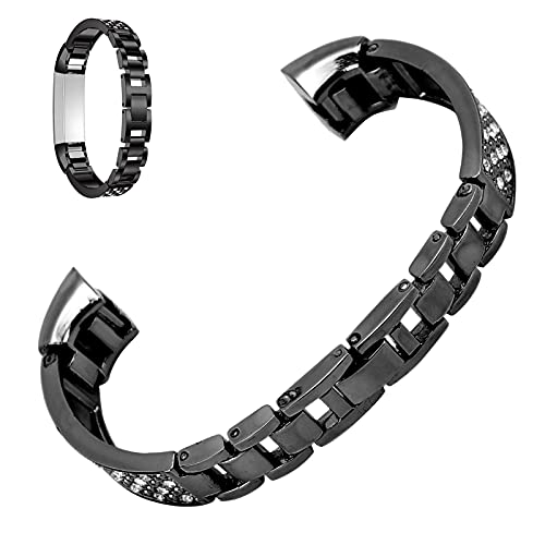 Multizenic MULTIZENICPQYW7K6GF5-12 Stainless Steel Bracelet For Women, Inlay Rhinestones Wristband, Elegant Wrist Decor For Fitbit thumb #1