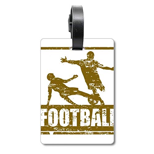 Étiquette valise joueur de football marron de haute qualité pour bagages