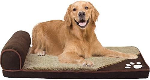 Dog Solid Beds Mats for Large Dogs House Sofa Kennel Square Pillow Husky Labrador Teddy Large Dogs Cat House Beds Mat. (Colour: Blue Size: 40 x 40 x 32 cm) (Coffee 48 x 45 x 37 cm)