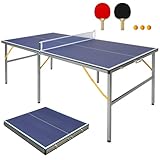 GYMFLEX Professional Table Tennis Table, Foldable Movable Ping Pong Table Indoor Outdoor Regulation Size, Single Playback Mode for Family Game Training Competition